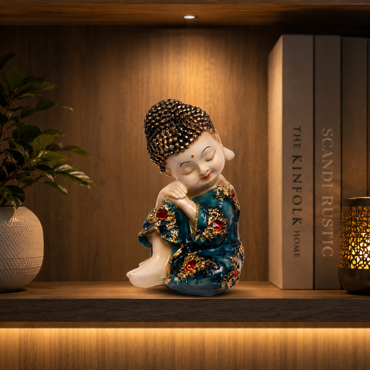 Pushp Bal Buddha (Pack of 4)- Peaceful Buddha Showpiece