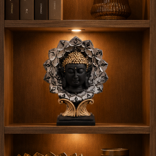BEH-BLOOM BUDDHA- Decorative Buddha Showpiece for Home, Table, Office & Shelf Decor