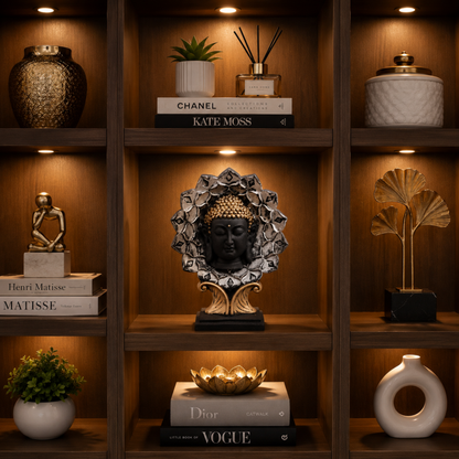 BEH-BLOOM BUDDHA- Decorative Buddha Showpiece for Home, Table, Office & Shelf Decor