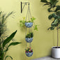 BEH BLOOMING- 3-Layer Metal Hanging Planter for Balcony & Home Gardening