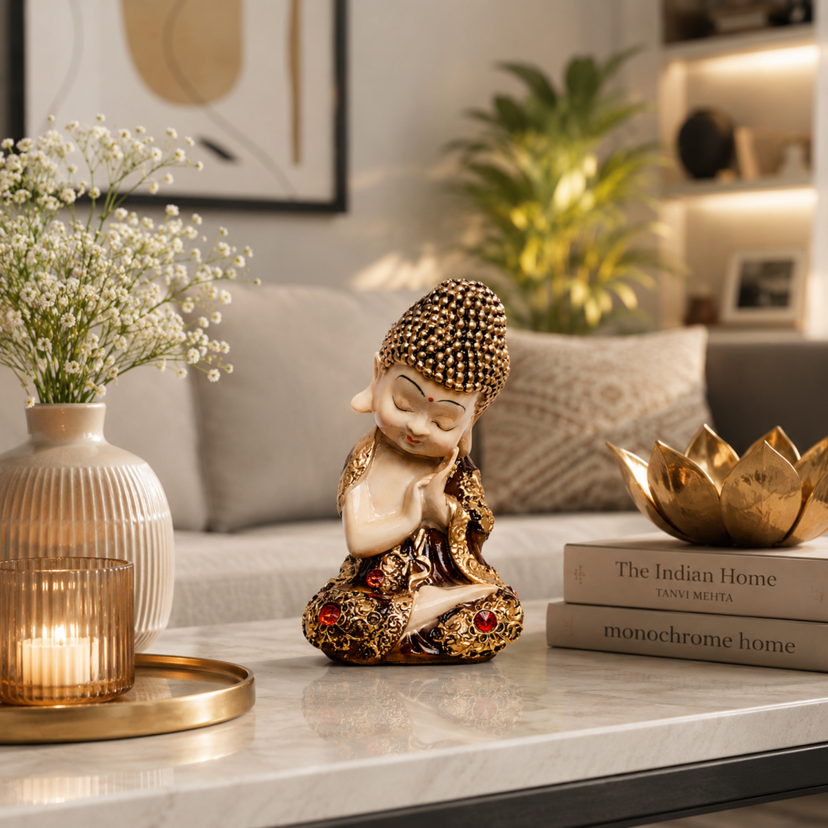 BEH-Pushp Bal Buddha- Peaceful Baby Buddha Idols