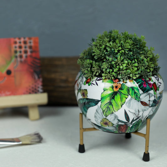 BEH- Green Leaf-Tabletop Planter with Stand for Indoor Plants