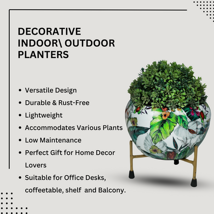 BEH- Green Leaf-Tabletop Planter with Stand for Indoor Plants