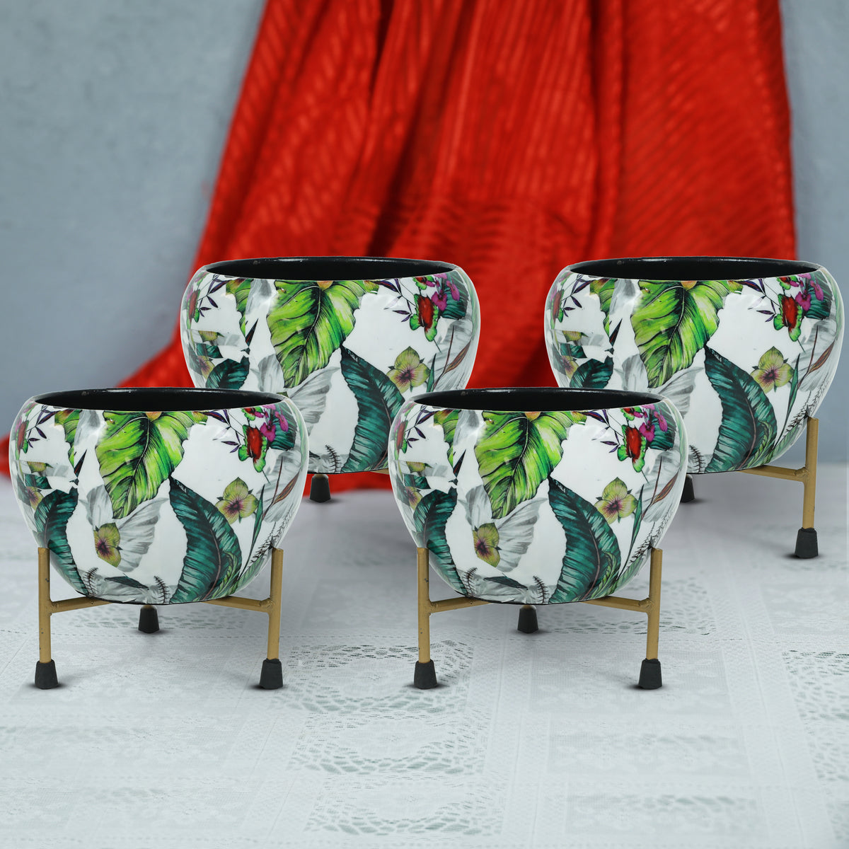 BEH- Green Leaf-Tabletop Planter with Stand for Indoor Plants
