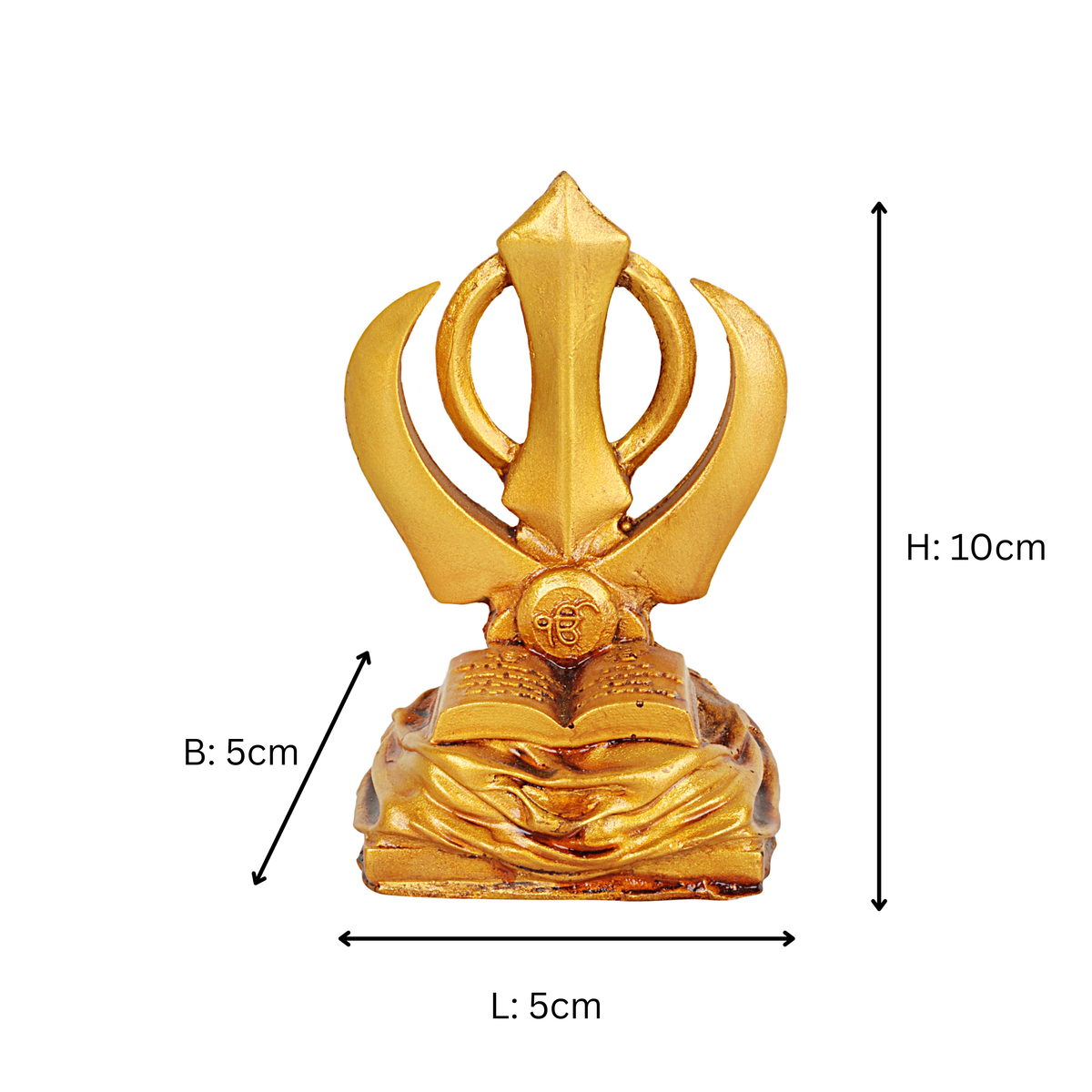 IK ROOH- Gold Ek Omkar Symbol for Car Dashboard, Table & Shelf.