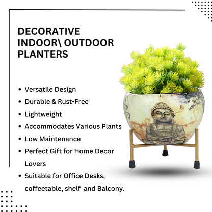 BEH- Monk/Buddha- Tabletop Planter with Stand for Indoor Plants