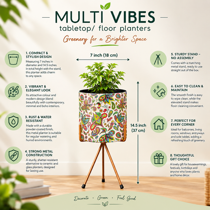 BEH- Multi Vibes Tabletop/ Floor Planter with Stand