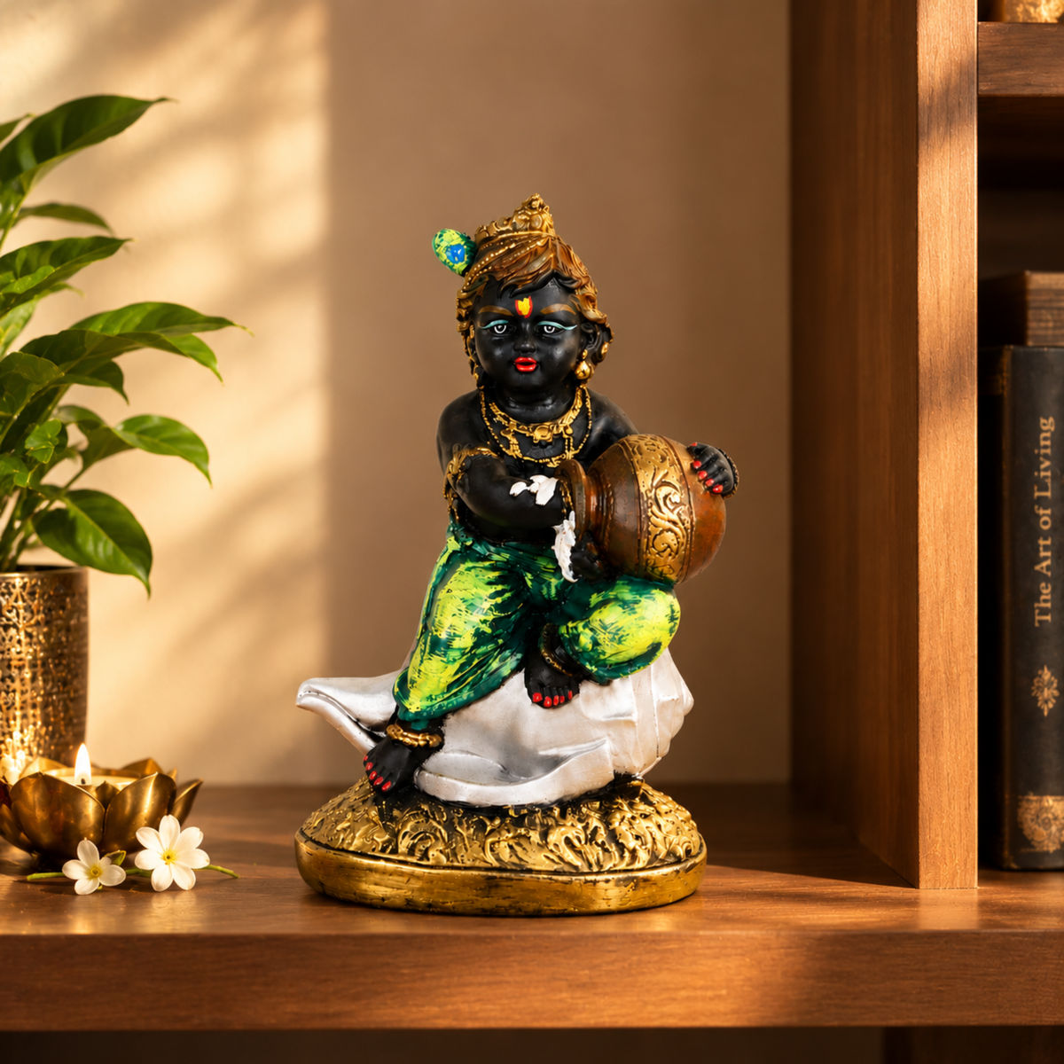 Natkhat Kanha– Decorative Krishna Idol Showpiece for Living Space, Mandir & Gifting