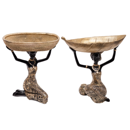 BEH-AURA TRAY LADY (Pack of 2)| Handcrafted Figurine with Tray