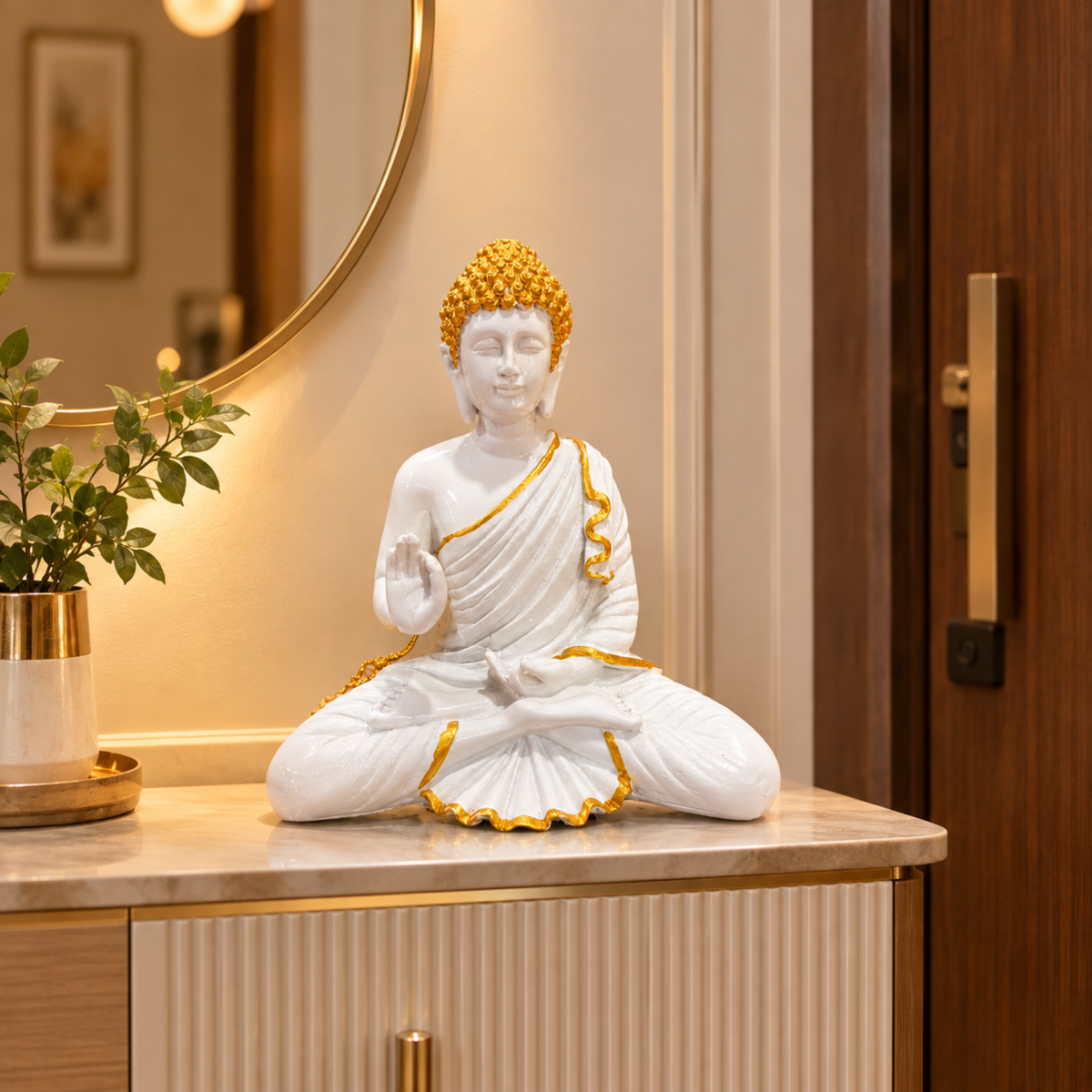 BEH-Nirvana- Decorative Buddha Figurine for Home, Office, Shelf & Table Decor