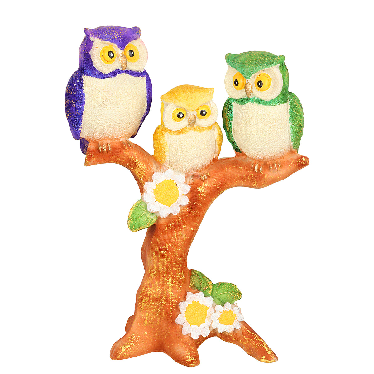 BEH-OWL TREE- Decorative Owl Figurine for Table & Shelf Centerpiece