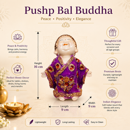 BEH-Pushp Bal Buddha- Peaceful Baby Buddha Idols