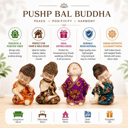 BEH-Pushp Bal Buddha- Peaceful Baby Buddha Idols