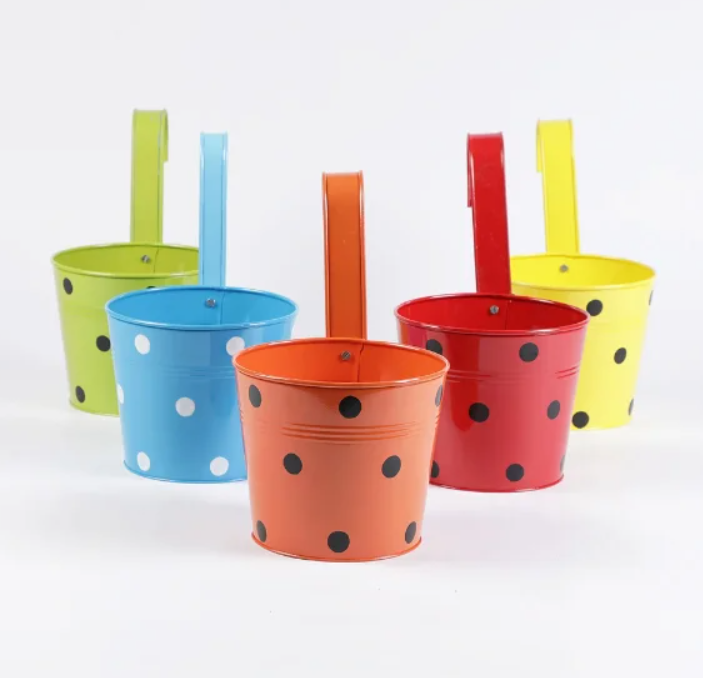 Round Polka Dot Planter View