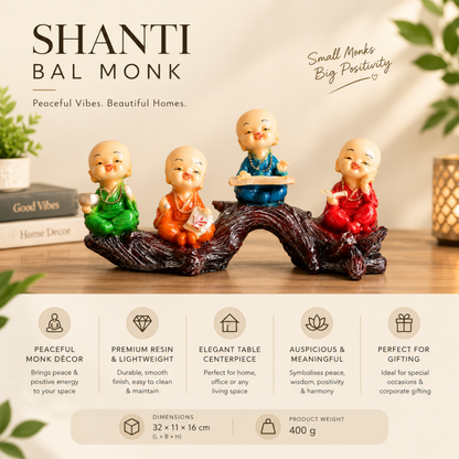 Shanti Bal Monk – Baby Monk Showpiece| Decorative Figurine