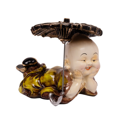 BEH- CHHAYA BAL MONK- Playful Happy Baby Monk Idols for Table & Shelf Decor
