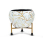 BEH- White Marble-Tabletop Planter with Stand for Indoor Plants